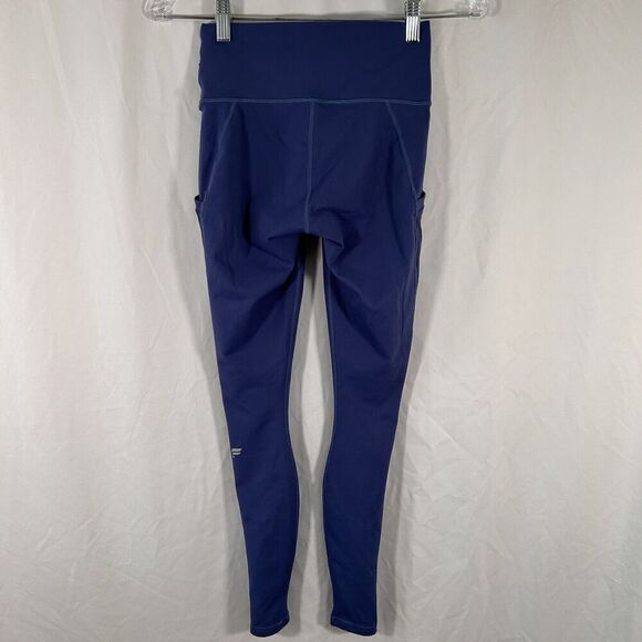 Fabletics Leggings Women's Small Blue Pull On Mid Rise Stretchy Side Mesh - Picture 6 of 9